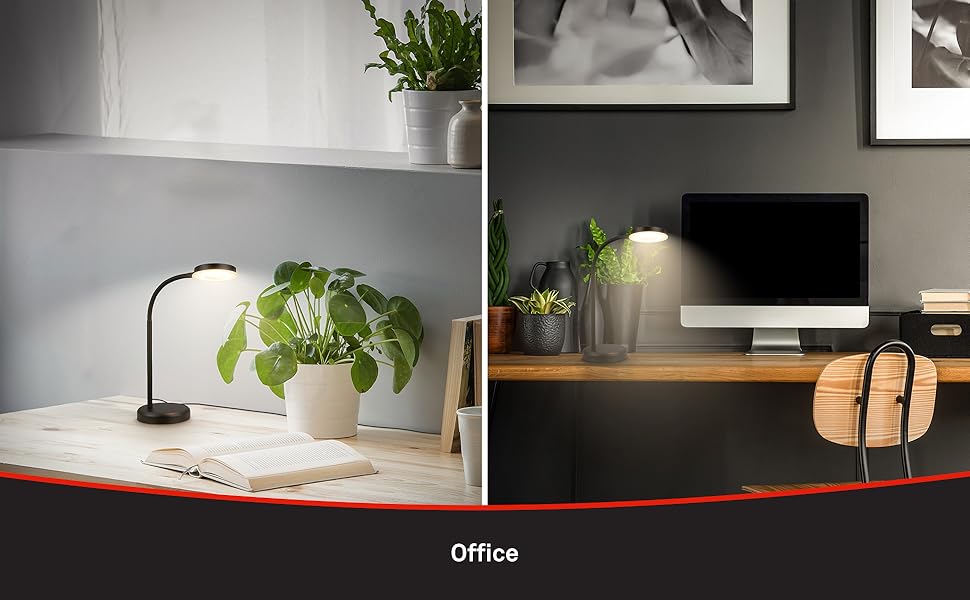 LED лампа BRILONER для столу з сенсорним управлінням, регульована яскравість, поворотна, чорна. Ідеально для дому та офісу, читання. Розміри: 32,5x13x40 см