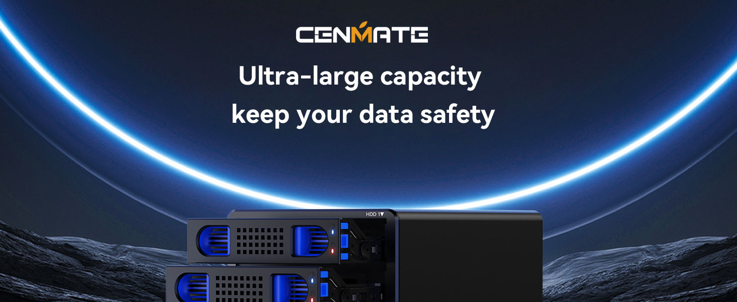 Корпус для жорстких дисків 10Gbps Dual Bay з алюмінію та вентилятором для 2.5/3.5 SATA HDD/SSD з USB A/C 3.2, Hot Swappable, Daisy Chain, DAS (без RAID/NAS)