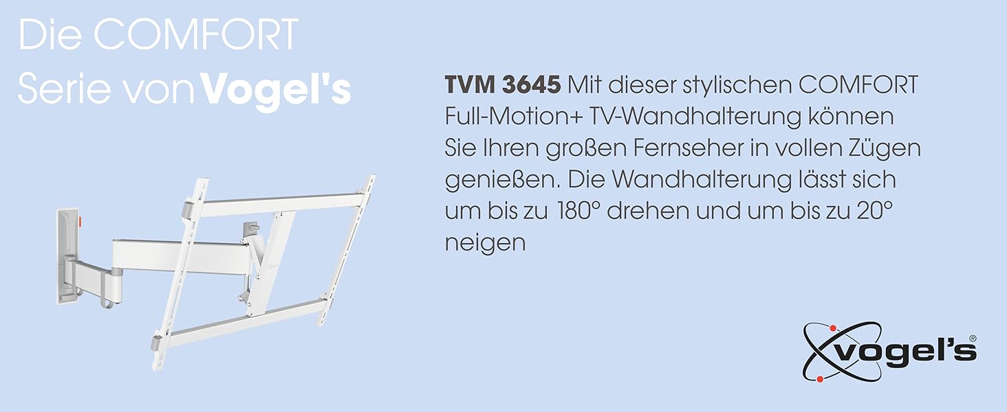 Настінна кріплення для телевізора Vogel's Comfort TVM 3645, 40-77 дюймів, до 35 кг, поворот 180°, VESA 600x400, для будь-яких моделей