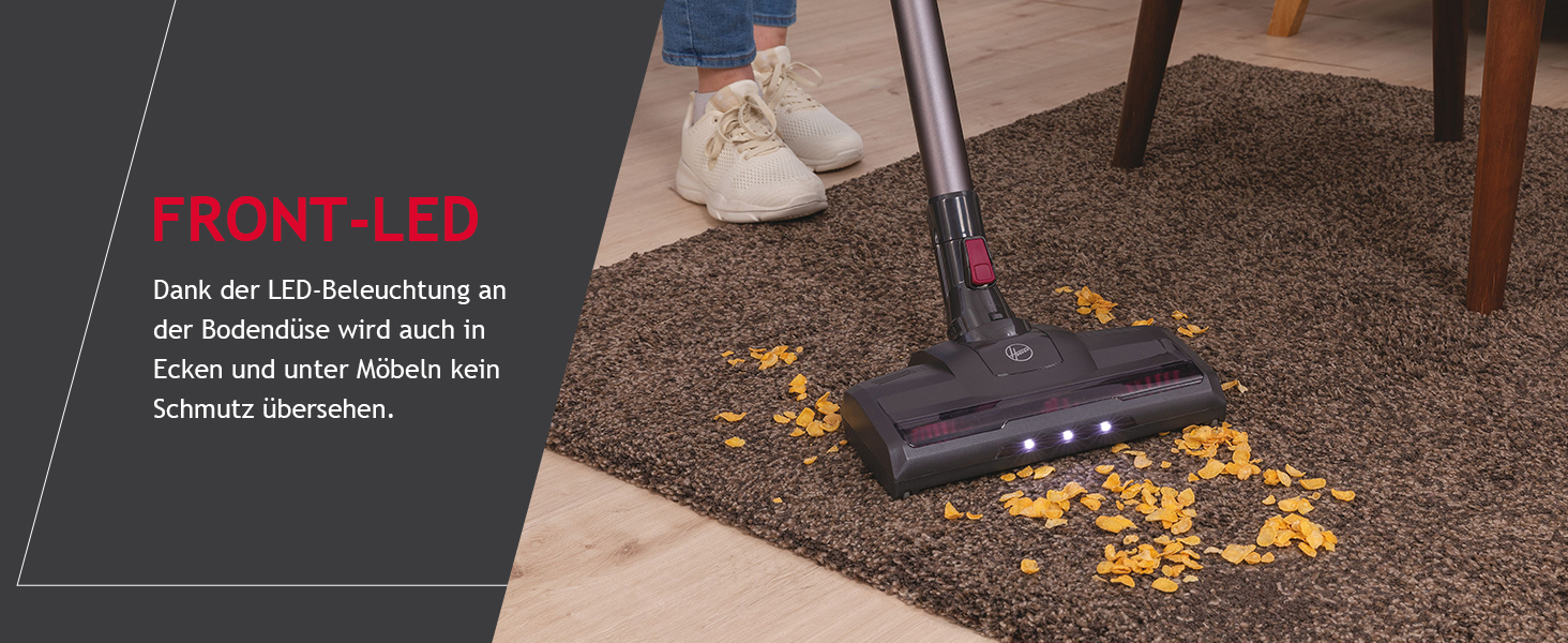 Бездротовий пилосос Hoover HF110H Pet: акумуляторний, без мішка, для дому та тварин, LED-підсвітка, XL-контейнер