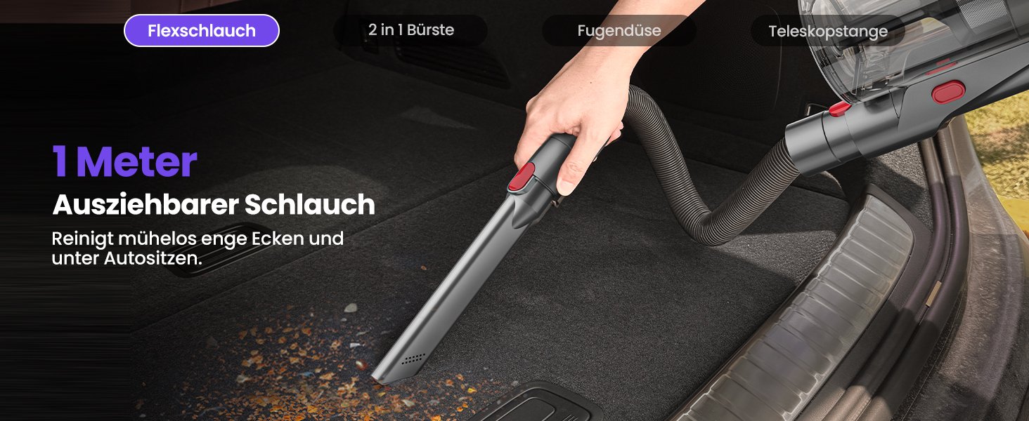 Акумуляторний пилосос SICBCGB 48000Pa/550W/70хв, 2.0L з HD-дисплеєм, антизаплутувальною щіткою, док-станцією, 11-шаровою фільтрацією для шерсті тварин та авто (фіолетовий)