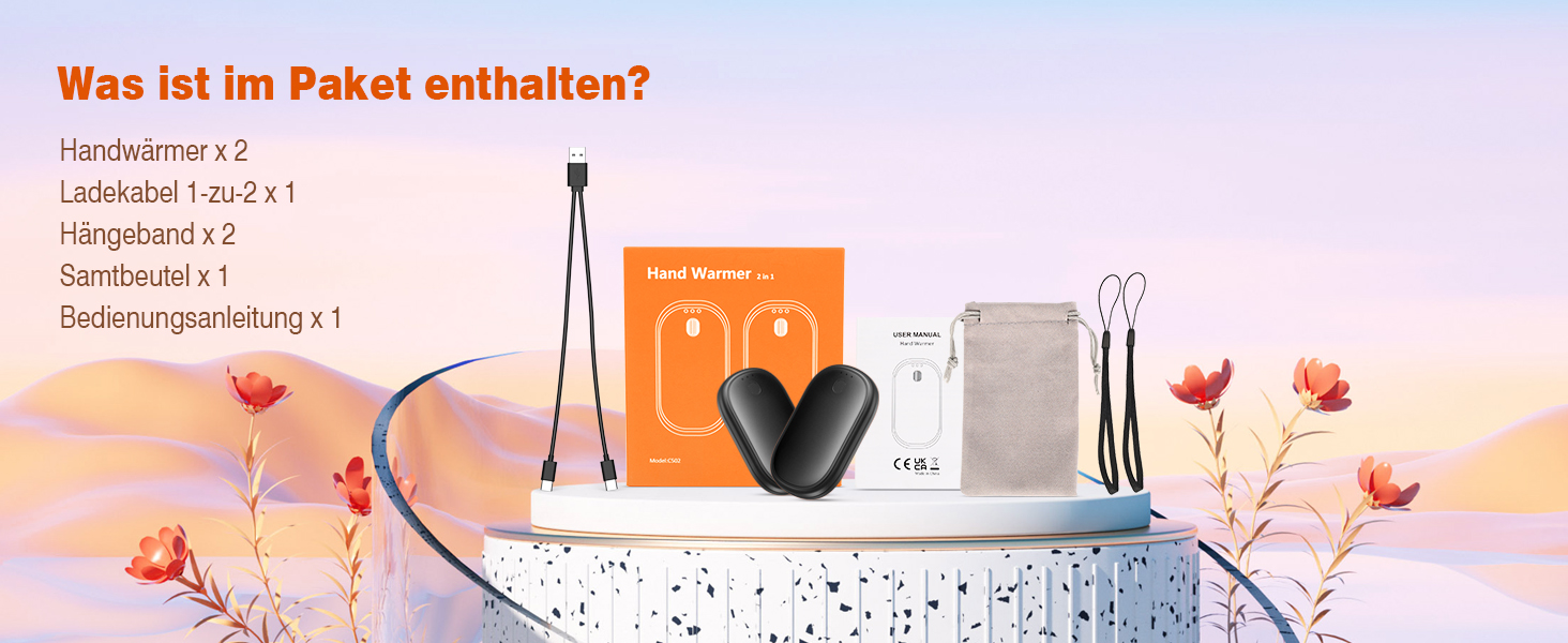 Електричні грілки для рук 2 шт. (5000mAh), компактні, швидкий нагрів, USB, для спорту, кемпінгу, туризму, чорні