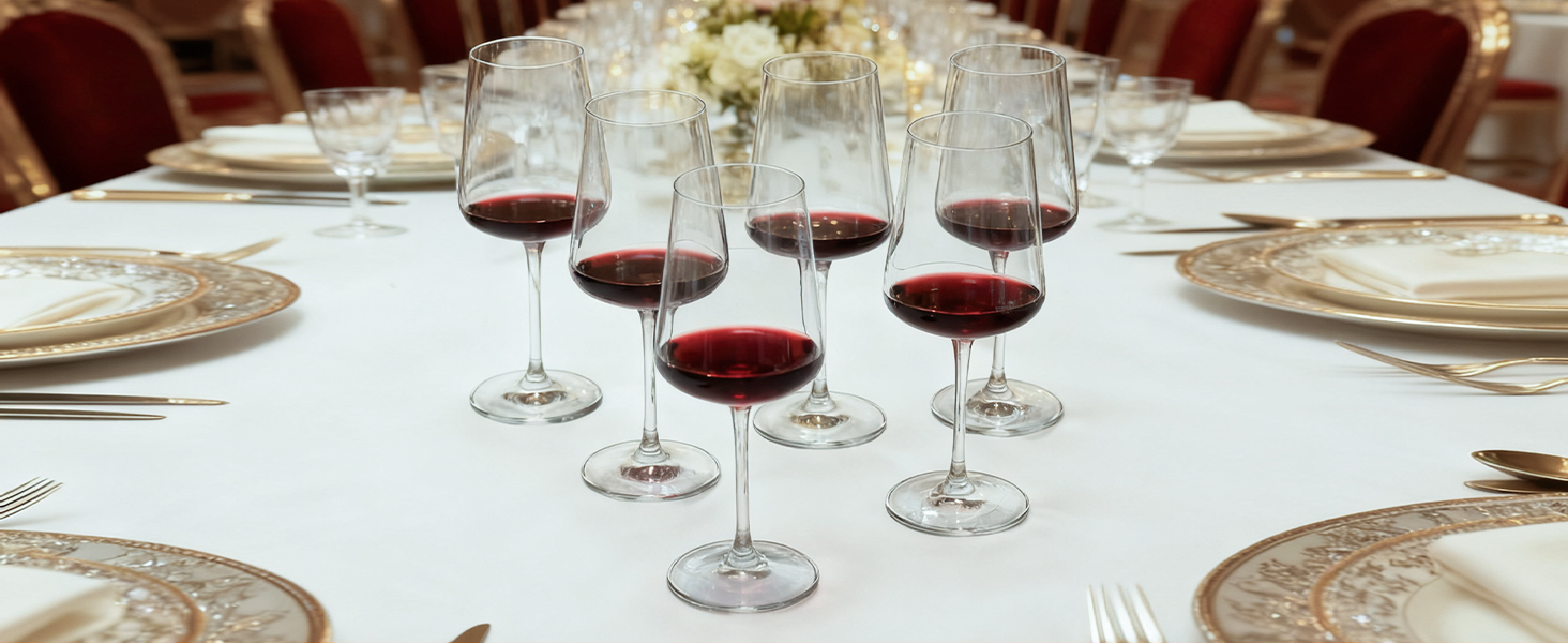 Набір келихів для вина PROST! 6 шт. 491мл з кришталевого скла без свинцю, для червоного та білого вина, 496мл