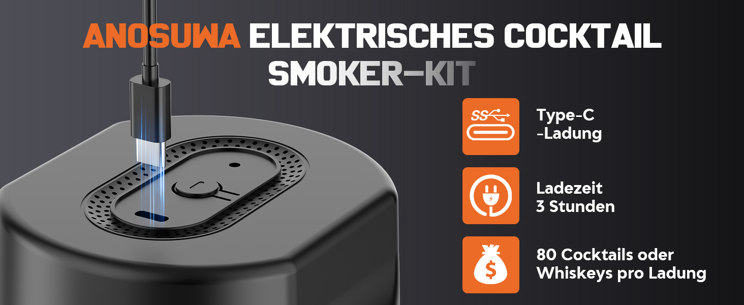 Набір для димування віскі Anusuwa - набір для коктейлів з 6 дерев'яними стружками та 4 камінням для віскі. Ідеальний подарунок для чоловіків на день народження, Різдво, ювілей (без бутану)