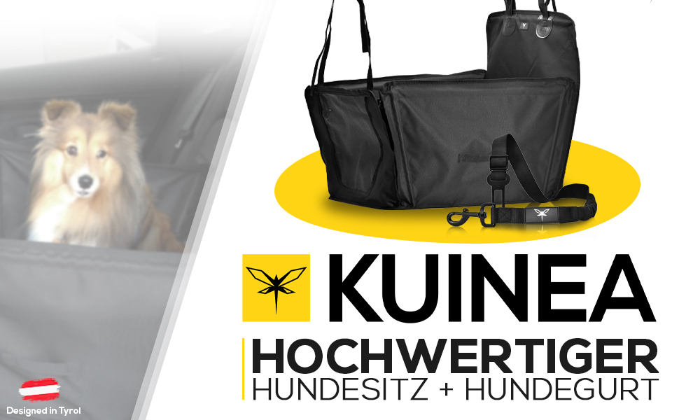 Автокрісло для собак KUINEA® Extra Stable - з ременем безпеки, для собак маленьких та середніх порід, водовідштовхуче, автокошик для собак, автокрісло для собак