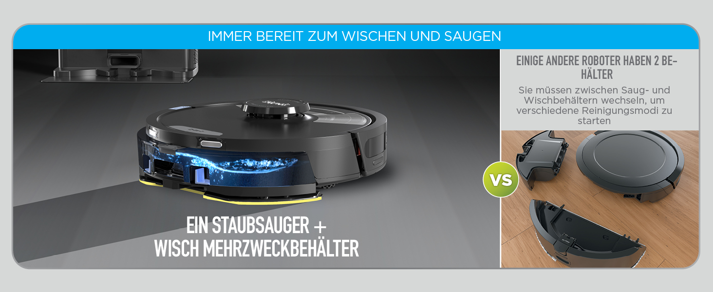 Робот-пилосос Shark Matrix Plus 2-в-1 з функцією миття та авто-збірником пилу, самоочищуючийся, для шерсті тварин, килимів та твердих підлог, 14,5 см, чорний