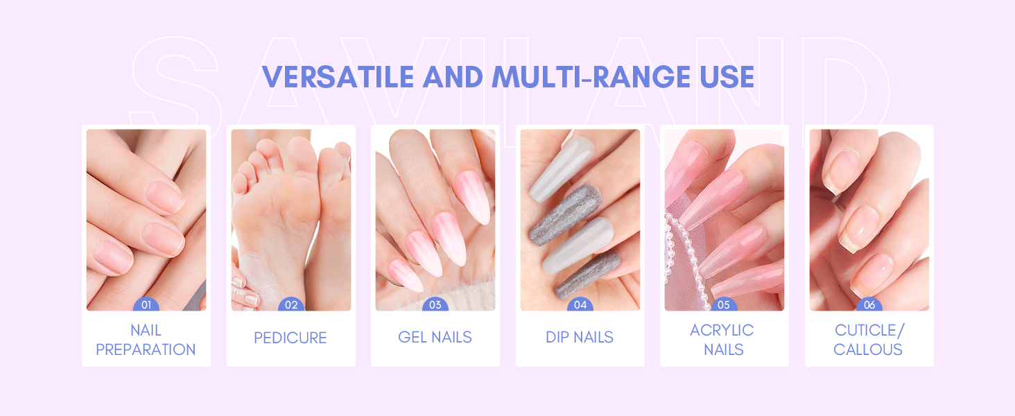 Електрична фрезер для нігтів Saviland 40000 об/хв, 12 в 1, професійний манікюр/педикюр, 4000mAh, USB, портативна, з набором фрезерних насадок, градієнтний колір