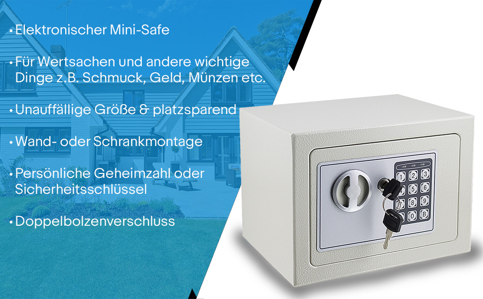 Електронний мінісейф Safe Tresor для стін - настінний сейф, сейф у шафу, світло-сірий