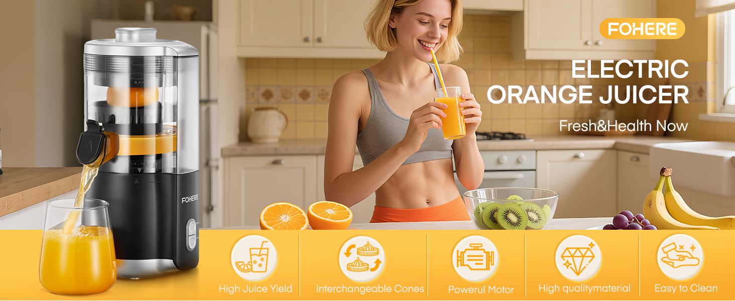 Електрична автоматична соковижималка для цитрусових FOHERE, 100 Вт