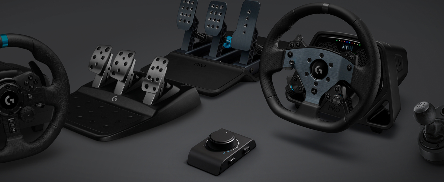 Руль Logitech G923 TRUEFORCE з педалями для PS5, PS4, PC, Mac - Чорний, з адаптером для перегонів