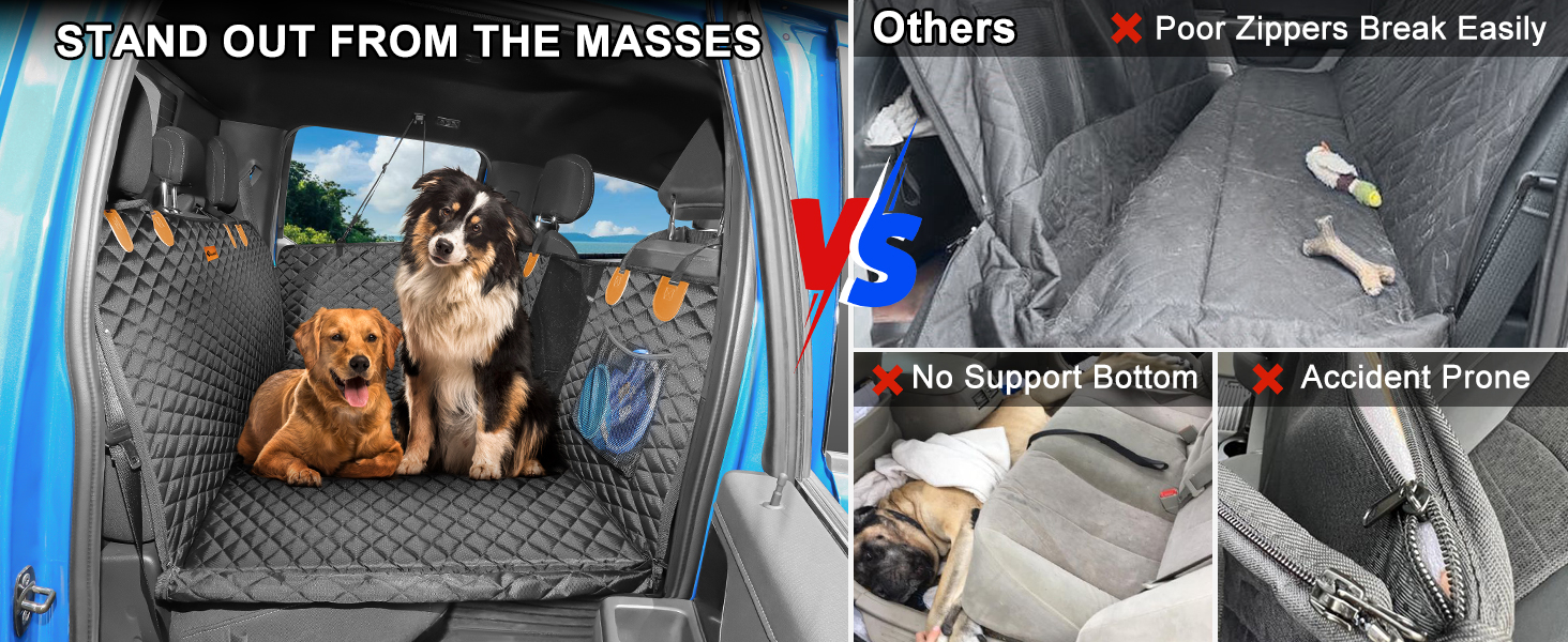 Захисний килимок для собак у машину JOEJOY, 147x73 см, чорний. Водонепроникний, антикіготковний, з кріпленням на ремінь безпеки. Підходить для пікапів.