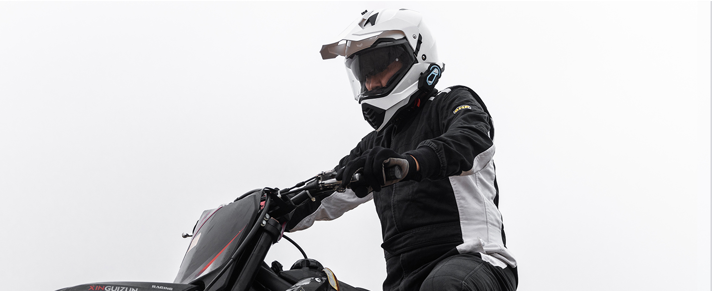 Мотошолом ILM Dual Sport Adventure з сонцезахисним склом, Pinlock, для кросу, квадроциклів, сертифікат ECE, модель WS902, розмір L, матовий чорний