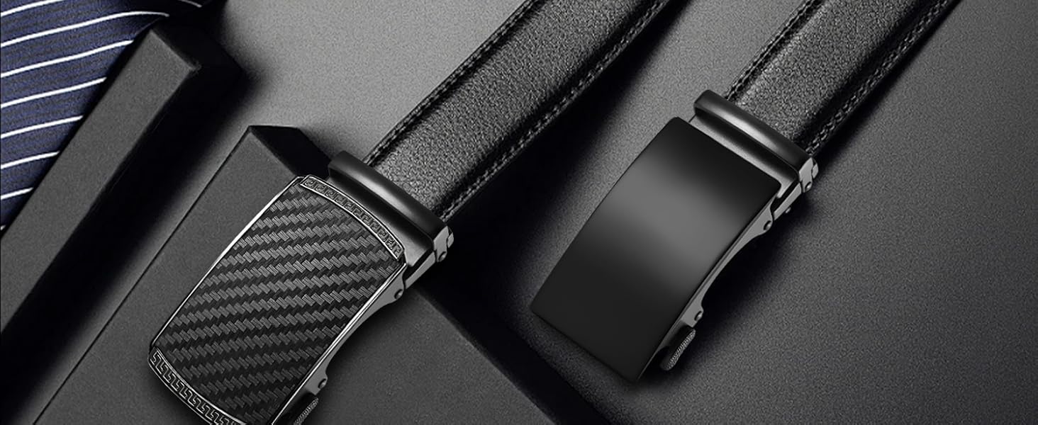 Чоловічий шкіряний ремінь LAKIDAY з автоматичною застібкою, 35 мм, чорний, регульований, 125 см