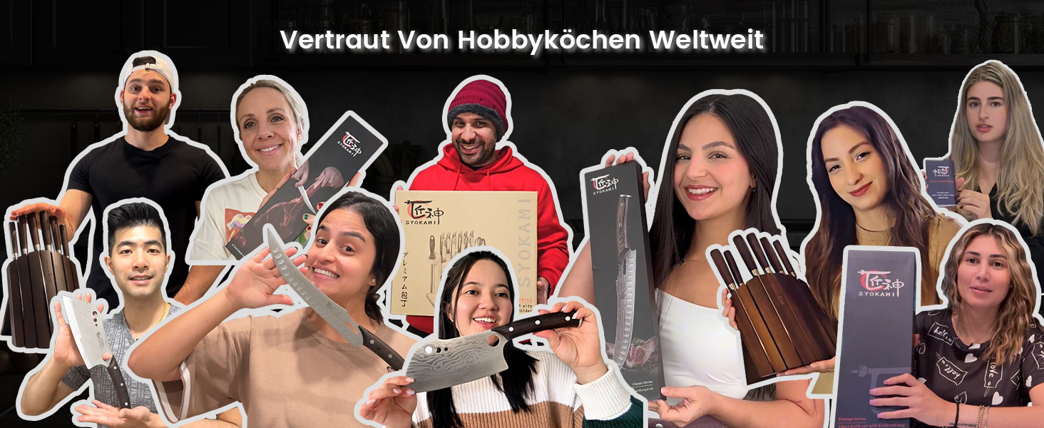 Набір кухонних ножів Messerset 7 предметів у японському стилі з магнітним блоком з акації, сталь карбонова, ергономічна ручка