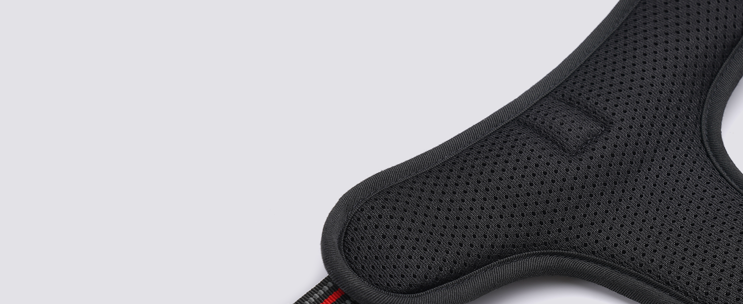 Нагрудник для собак Rabbitgoo середнього розміру, анти-тяга, регульований, великі собаки, дихаючий, з світловідбиваючими смугами, безпечне ведення, червоний (1 шт.)