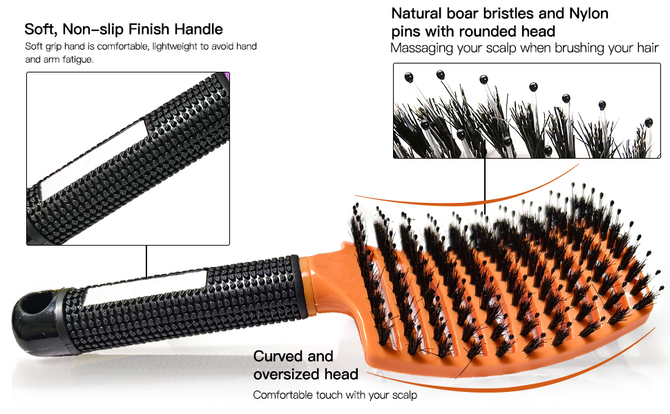 Набір для укладки волосся Haar: Кругла щітка для волосся з нейлоновим та кабановим щетиною, керамічна, антистатична, для салонного використання