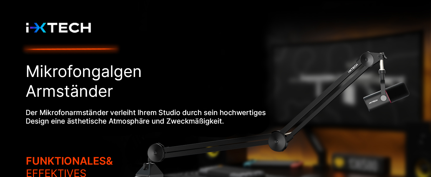 IXTECH Dynaisches мікрофон з нирковою характеристикою RGB, USB/XLR, для студії, подкастів, стрімінгу, запису, геймінгу, співу, Voice-Over, білий (MI06 Large)