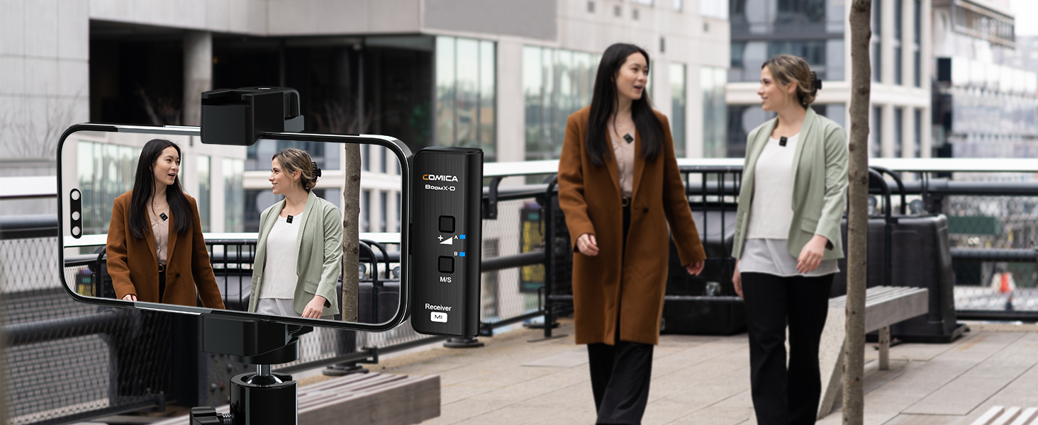 COMICA BoomX-DUC2: Бездротовий мікрофон для смартфона та ноутбука (USB-C) - ідеальний для влогів, подкастів та стрімінгу