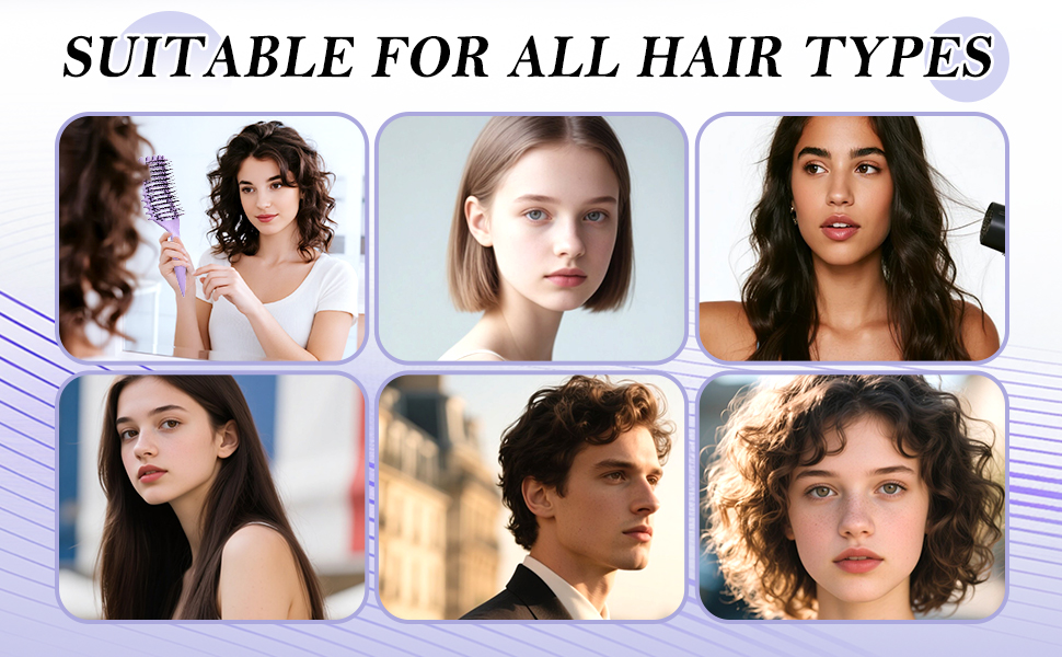 Щітка для кучерявого волосся: формування та завивання кучерів (фіолетовий)