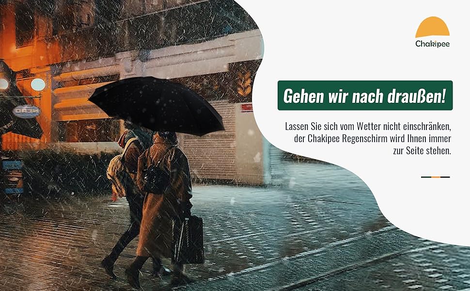 Чакіпі Чакіпі Kompakter Reise Regenschirm: Великий, стійкий до вітру, складаний парасоль для чоловіків та жінок, автоматичний, чорний, 105 см розмах