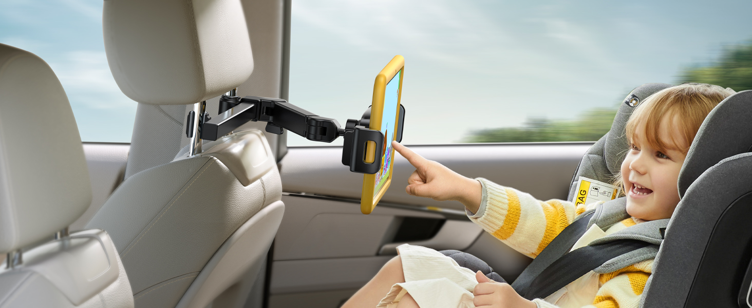 Тримач для планшету Lamicall у машину - універсальний, для iPad, Switch, Samsung Tab, смартфонів (4.7-11 дюймів), чорний