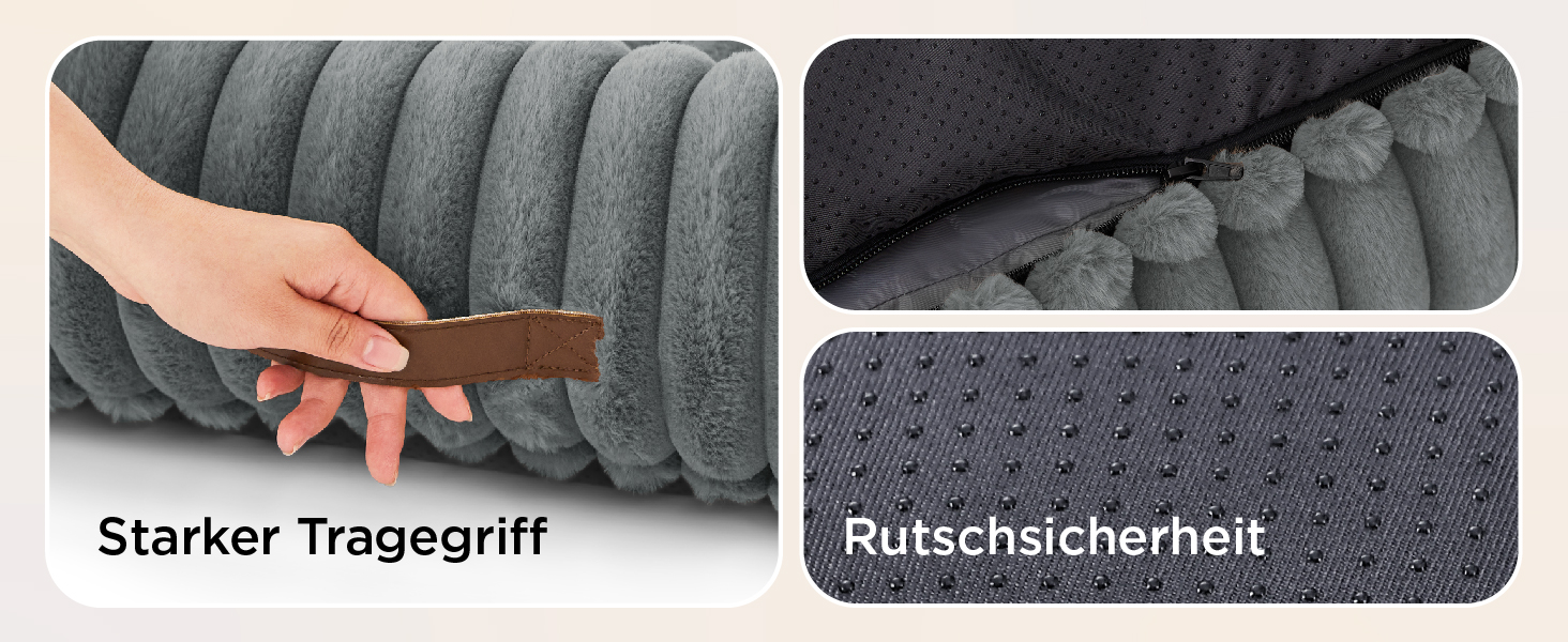 BEDSURE Лежанка для собак великих порід - ортопедична лежанка для собак 91x68x20 см з м'яким флісовим покриттям, ковзаюча лежанка з високим бортиком сірого кольору L 91 x W 68 x H 20 см