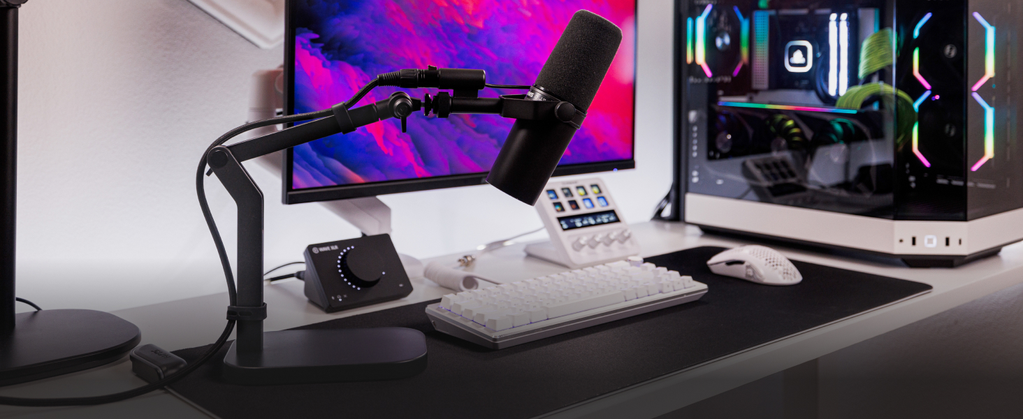Elgato Wave Desk Stand: Регульована підставка для мікрофона, сумісна з HyperX, Rode, Fifine, Shure та іншими. Підходить для запису та подкастингу.