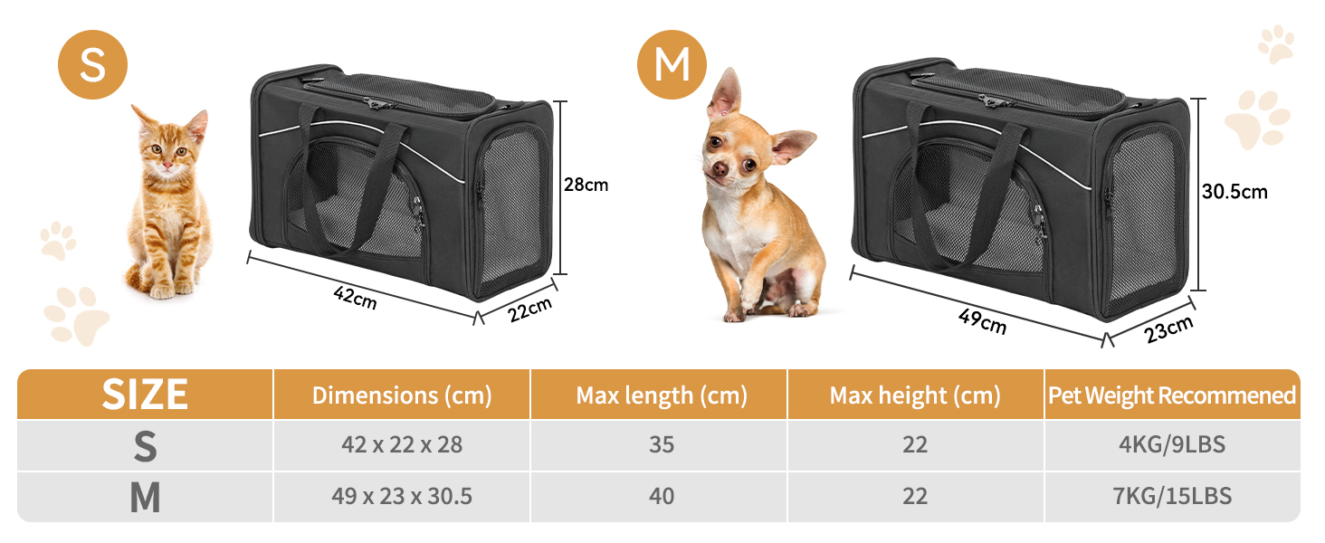 Транспортна сумка для кота та собаки Petsfit | Авіапереліт, авто та поїзд | Чорний, середній