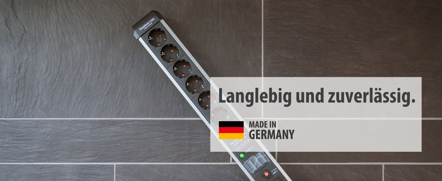 Бренненштуль Premium-Protect-Line Розподільник розеток 6-фазний з захистом від перенапруги 60 000 A (з вимикачем та 3м кабелем, Made in Germany) Срібний/чорний, Нова версія Single