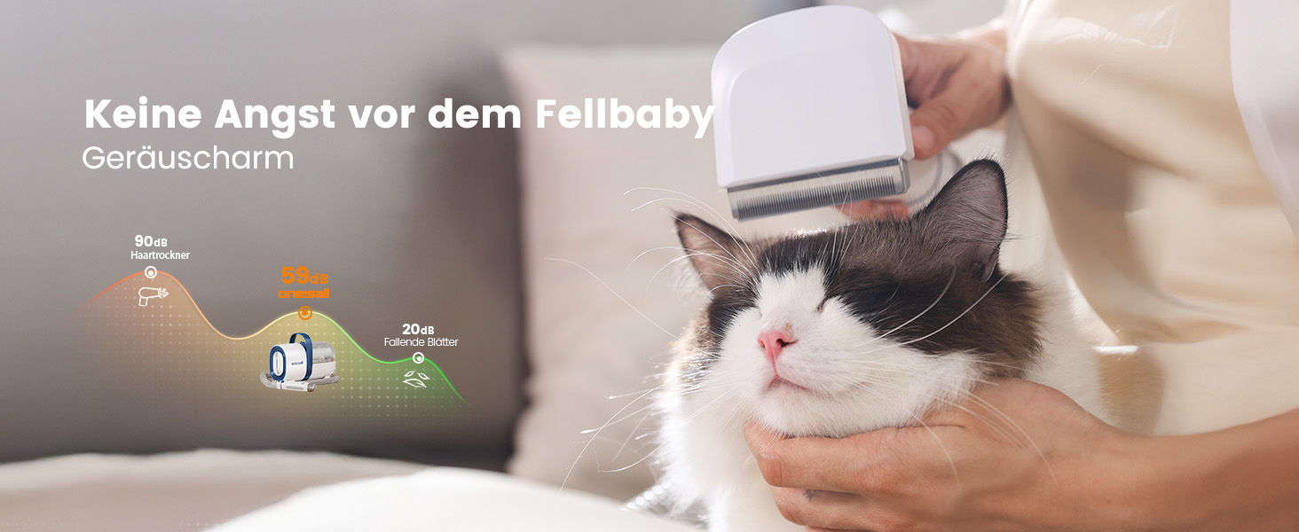 Машинка для стрижки собак Oneisall з пилососом, потужність 12000 Па, збір 99.99% шерсті, тиха, 7 насадок, об'єм контейнера 1.5 л