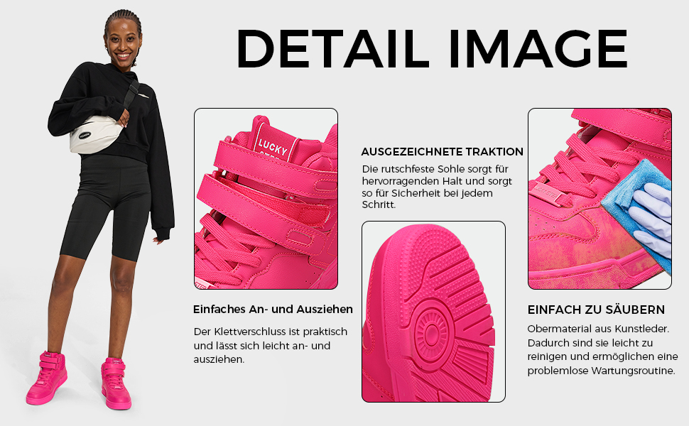 Жіночі баскетбольні черевики Lucky Step з клямками - стильні кросівки з штучної шкіри, чорного кольору, розмір 36 EU