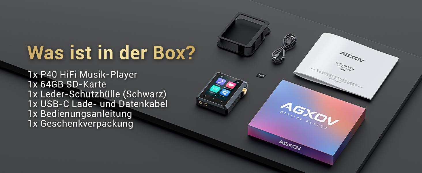 MP3 плеєр Hi-Res 64GB з Bluetooth 5.3, DSD DAC, підтримкою FLAC, 2.8