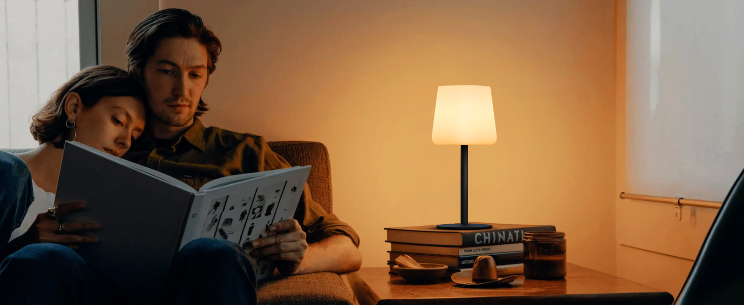 MALUX LED Акумуляторна Настільна Лампа: Бездротова, З Димером, 8 Кольорів, IP44 Водонепроникна, для Будинку, Саду, Готелю, Балкону