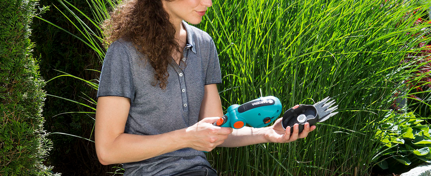 Акумуляторні ножиці для трави Gardena ComfortCut Li, 8 см, зручна ручка, швидка заміна леза без інструментів