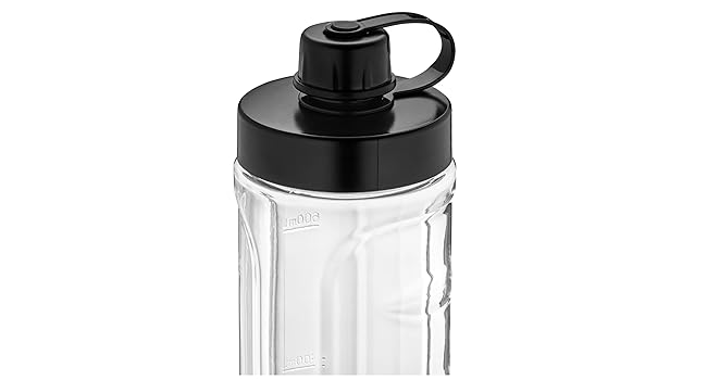 Міні-блендер WMF Küchenminis Smoothie-to-go, 300 Вт, 2 пляшки 0,6 л, нержавіюча сталь, чорний