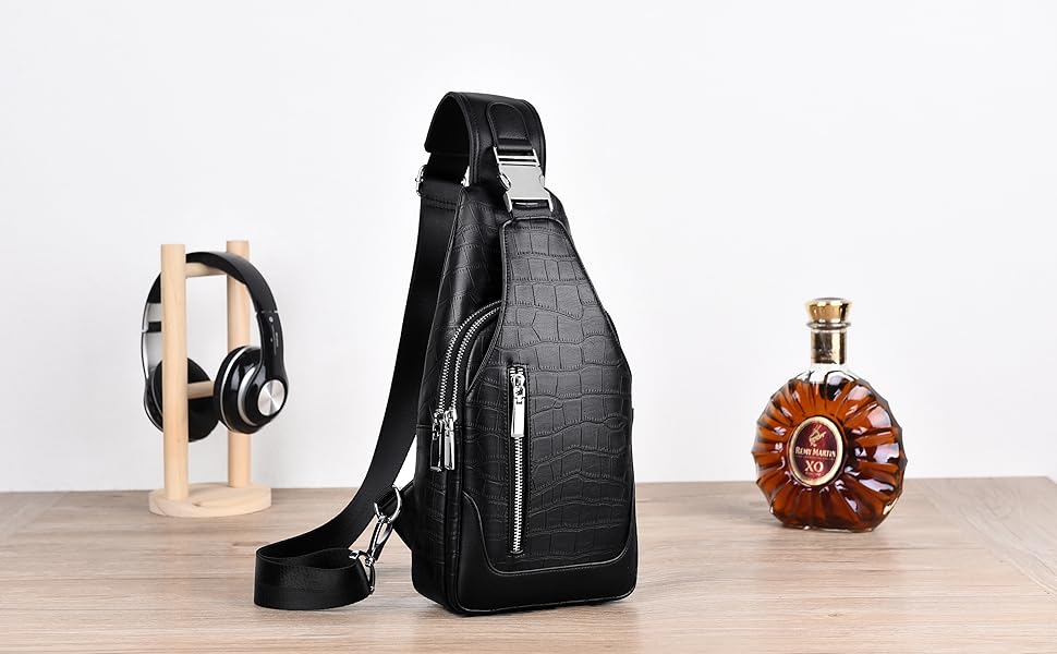 Чоловічий рюкзак-слінг FSD.WG, водонепроникний, з кишенею на грудях, чорний 0038 L