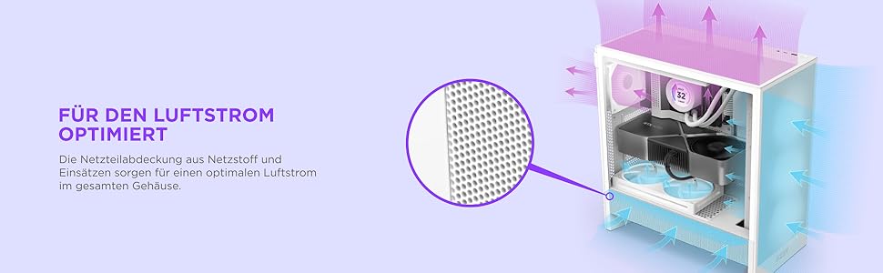 Корпус ПК NZXT H5 Flow Black - компактний ATX Mid-Tower для ігор з високою вентиляцією, 2 x 120mm вентилятори, підтримка радіаторів 360mm та 240mm, система кабельного менеджменту, скляна панель, 2024