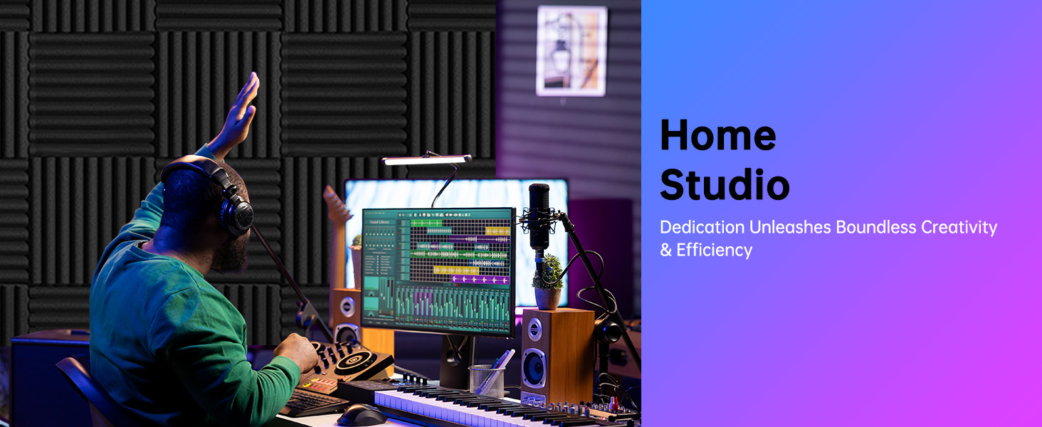 Акустичний поролон JBER, звукопоглинаючі пірамідні панелі для студії, вогнестійкі шумоізоляційні плити (48 шт, 30x30x2.5 см, чорний, без клею)