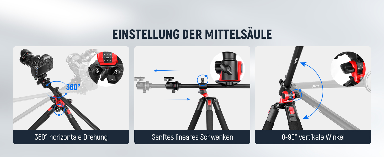 Штатив для камери NEEWER з моноподом, 72 дюйми, алюміній, для DSLR/Camcorder, 360° кульковий голівкою, QR-платівкою Arca, максимальне навантаження 33 lbs, з серветкою для чищення