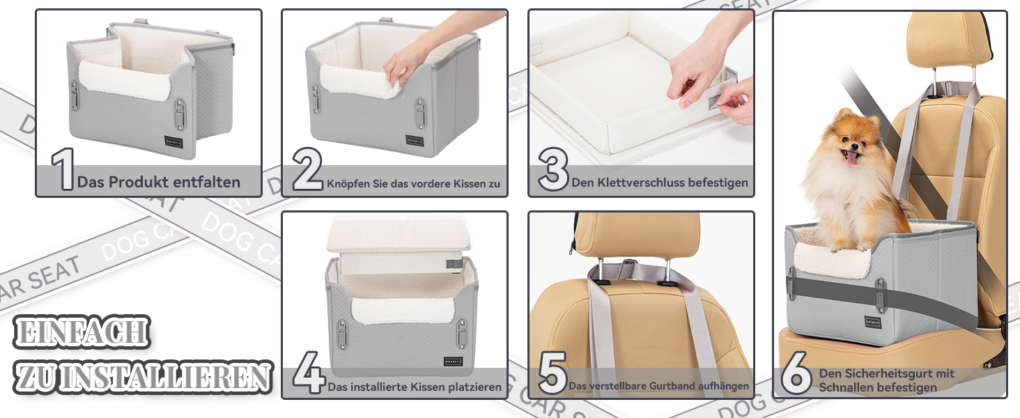 Автомобільний лежак для собак Petsfit - безпечний та зручний, сірий