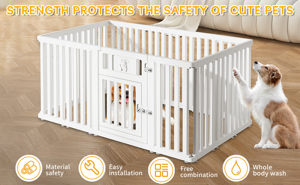 Клітка-вигул для собак та тварин, 156x96x75 см, біла (CEIEVER)