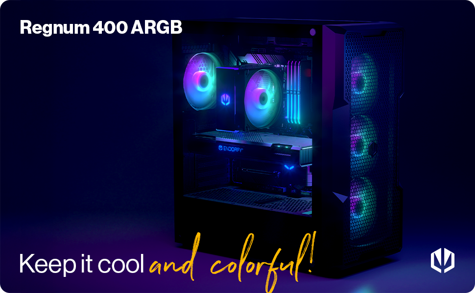 Корпус для ПК Endorfy Regnum 400 Air ATX, загартоване скло, 4x120мм ARGB вентилятори
