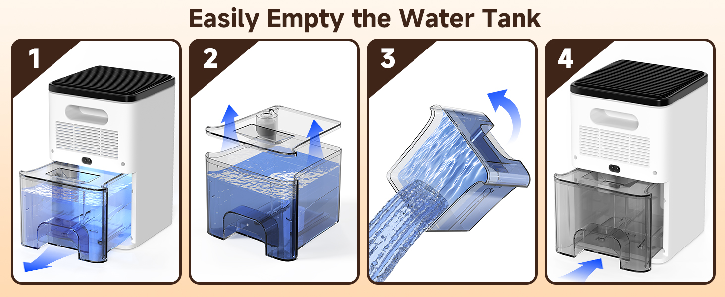 Електричний осушувач повітря 2500 мл з таймером та LED-підсвічуванням для дому