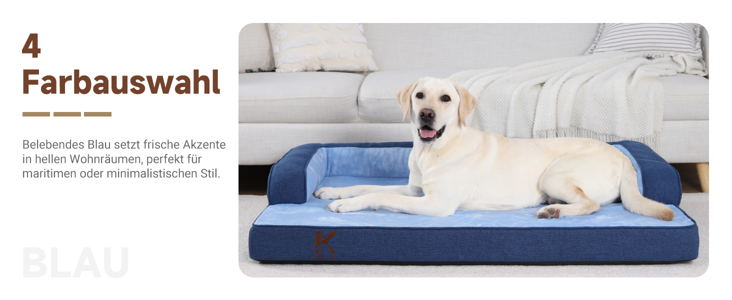 Ортопедичне ліжко для собак KSIIA, великі породи, кошик для собак, знімний та пральний чохол, водонепроникне ліжко для собак з бортиком, неслизьке дно, темно-сірий, 88x55x15 см