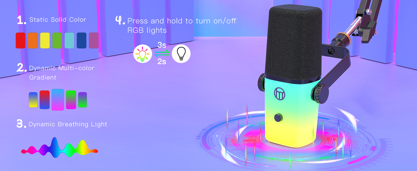 USB-мікрофон Zealsound для ПК з кріпленням – мікрофон конденсаторний 192kHz з шумозаглушенням, кнопкою вимкнення мікрофона та USB-C адаптером для Mac, стрімінгу, подкастів, співу, ASMR, YouTube