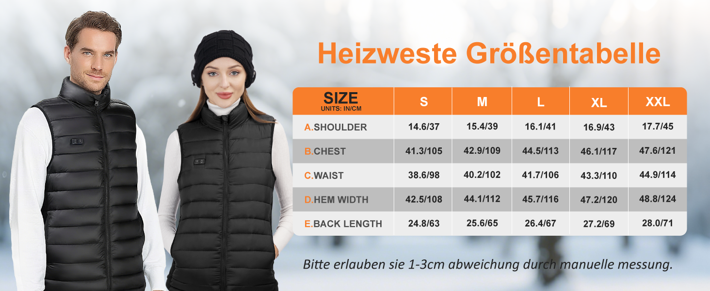Обогревна жилетка Daen з акумулятором 10000 mAh, 3 рівня температури та 4 зони обігріву, для активного відпочинку та мотоциклів (S, чорний)