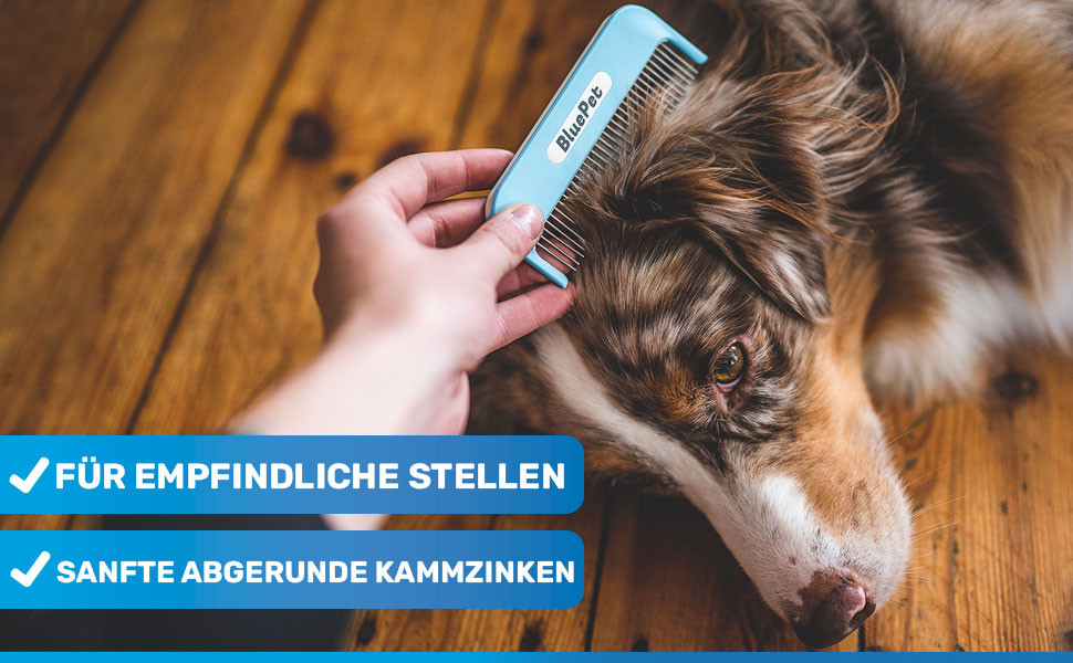 BluePet Зачарований гребінь: видаляє ковтуни та розплутує шерсть для собак та котів з довгим хутром. Патентована конструкція з обертовими зубцями.