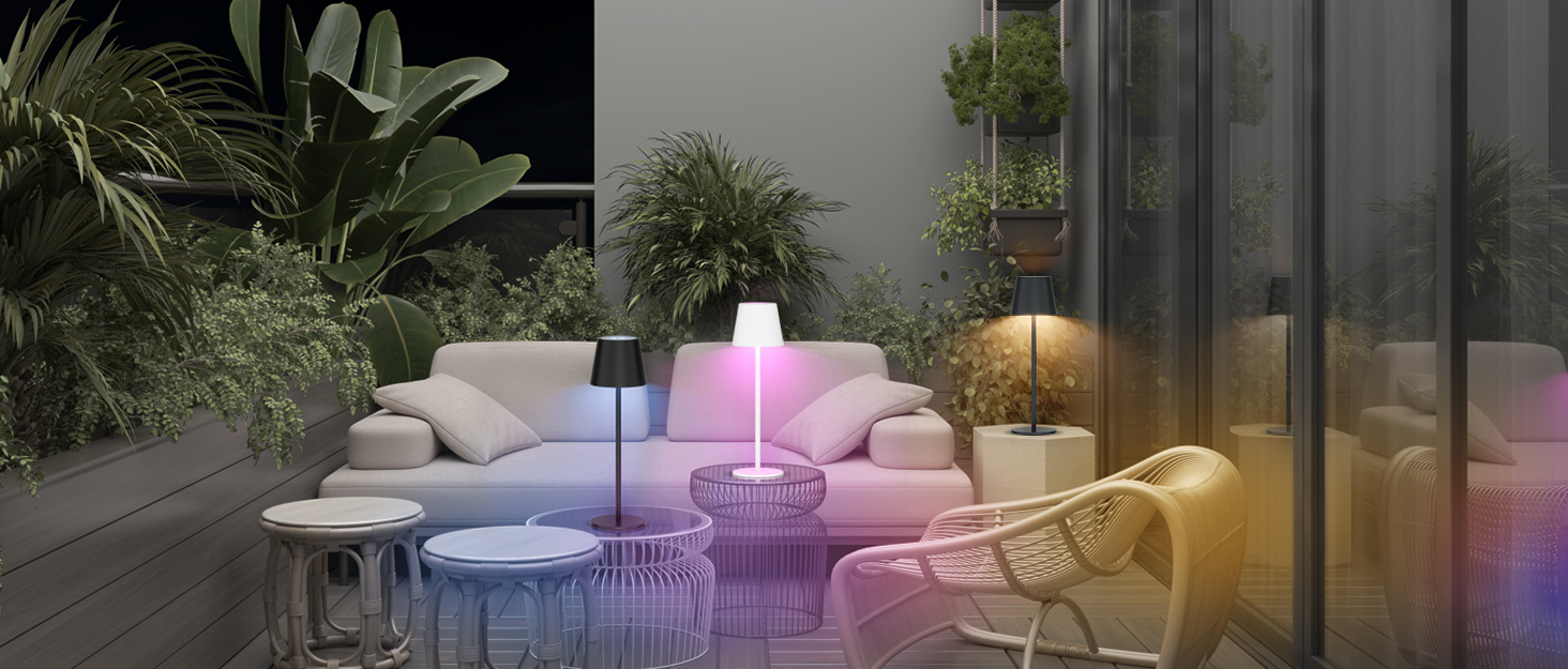 LED настільна лампа K-Bright з регулюванням яскравості, акумуляторна, бездротова, 3000K/4000K/6000K, 3 колірні температури, USB-C, IP54, чорна
