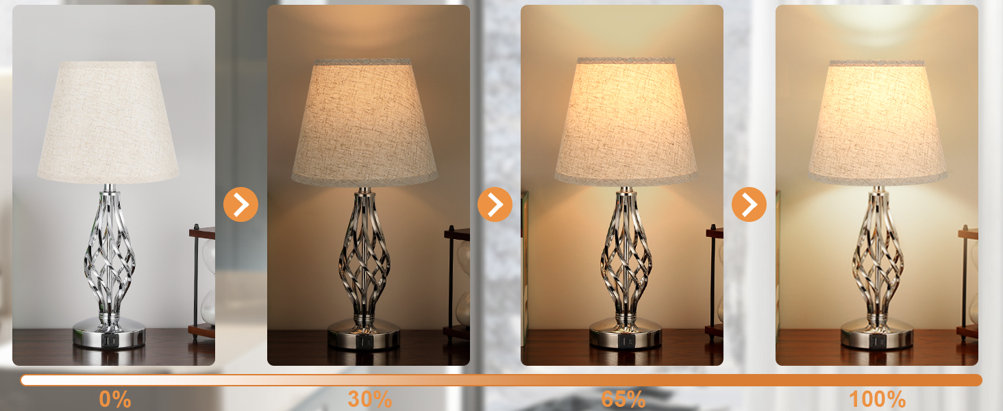 Настільна лампа Kakanuo 2 шт., торшер з торшером, регульоване торшером, USB-порт A+C, сірий абажур, 2 LED-лампи, сучасний дизайн для спальні, вітальні, офісу, декору (C-beige)