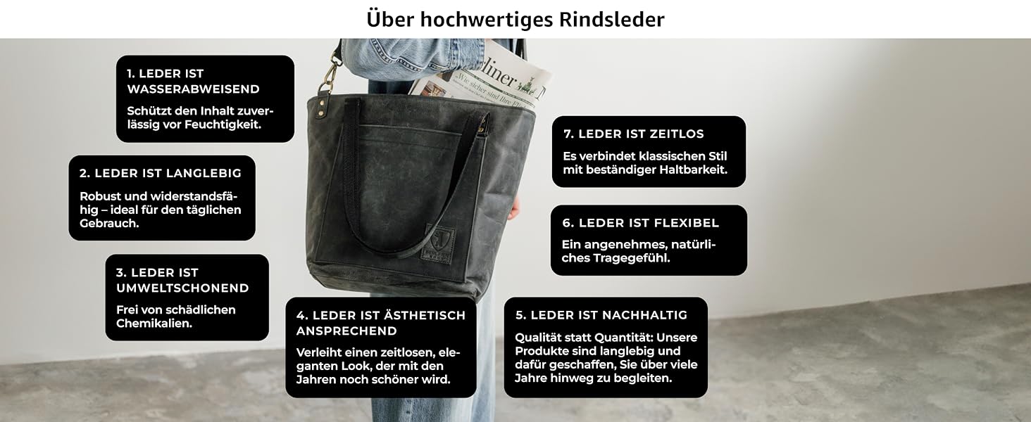 Сумка жіноча шкіряна через плече Berliner Bags Verona, велика шопер-сумка з YKK-блискавкою, темно-сіра